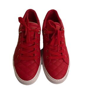 Guess Women's Loven Shoes 7 M Red Casual and Fashion Low Top Sneakers